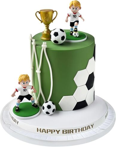 Soccer Cake Topper, Soccer Ball Player Cake Decorations with Trophy Football Cake Topper for Soccer Football Theme Birthday Party Sport Party Decorations Supplies in Saudi Arabia