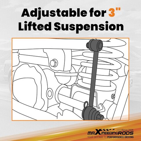 maXpeedingrods Front 3" Lift Extended Sway Bar Link Kit for 1997-2018 Ram 1500, Avalanche, Silverado, F-150, Hummer in Kuwait