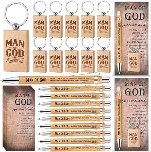 Chiisong Christian Gifts Bulk for Fathers Day Church Man of God Keychain Bible Verse Pen with Scripture Cards for Godfather in Kuwait