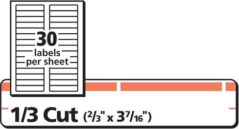 Avery 5166 Permanent Filing Labels, 1/3 Cut, 750/PK, Orange in Kuwait