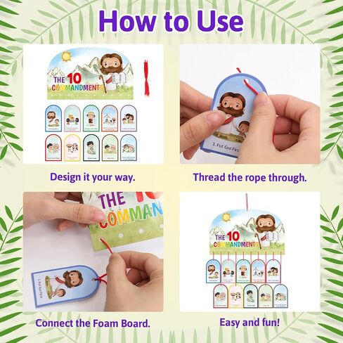 ceiba tree Ten Commandments Crafts Sunday School Crafts for Kids Religious Classroom Home Foam Ornament Activities VBS Vacation Bible School Supplies in Kuwait