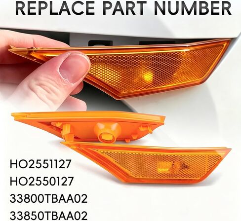 Front Fender Side Marker Light Kit W/Bulbs Replacement for Honda Civic 2016 2017 2018 2019 2020 2021 33800TBAA02 33850TBAA02 in Saudi Arabia