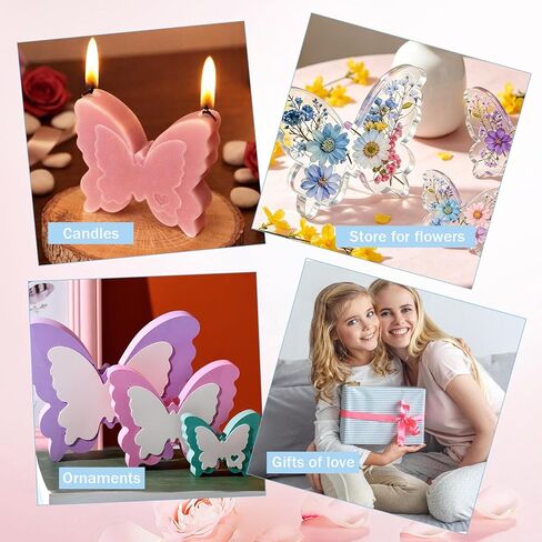 Epoxy Resin Molds for Spring Butterfly, Butterfly Resin Molds Set of 3 Sizes, Silicone Molds for Resin Casting, Soap, Candle, Flowers Preservation, Spring Decor in Saudi Arabia