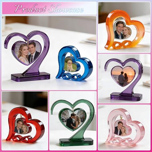 Heart Photo Frame Resin Molds Set, Unique Picture Frame Silicone Molds with 20 Gold Bead Chains for Resin Epoxy, DIY Personalized Photo Frame for Handmade Gifts Home Decor, Wedding Birthday Gifts in Kuwait