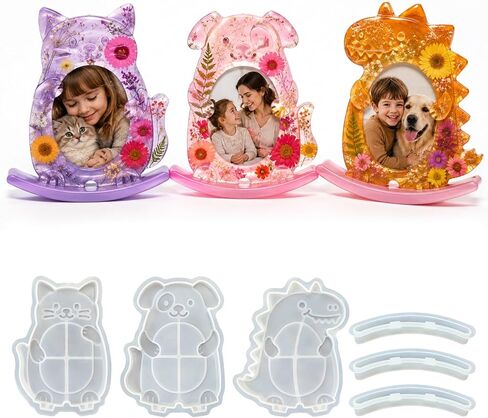Heart Photo Frame Resin Molds Set, Unique Picture Frame Silicone Molds with 20 Gold Bead Chains for Resin Epoxy, DIY Personalized Photo Frame for Handmade Gifts Home Decor, Wedding Birthday Gifts in Kuwait