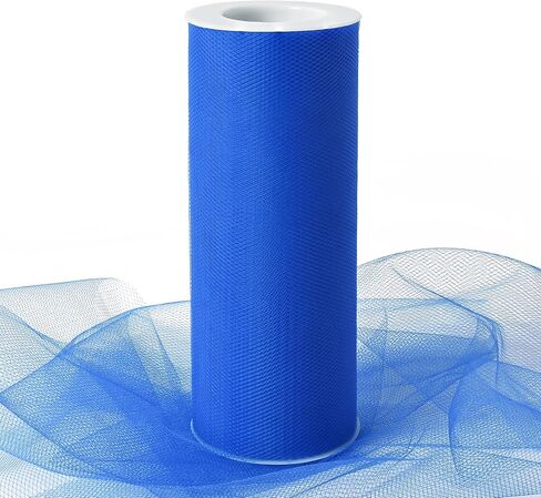 Royal Blue Tulle Fabric Ribbon 6 Inch by 25 Yards Rolls Fabric Spool Tulle for Gift Wrapping Wedding Decorations Craft Supplies DIY Tutu Skirt Baby Shower Birthday Party in Saudi Arabia