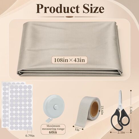 1+103P Faraday Fabric Set, Larbeti 43" × 108" Faraday Cloth & 1" × 23.6" Faraday Tape to DIY Faraday Material Case, Bag to Block Signals with 1P Scissors, 1P Ruler, 100P Hook-and-Loop Fastener in Saudi Arabia