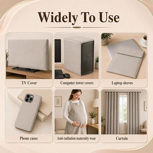 1+103P Faraday Fabric Set, Larbeti 43" × 108" Faraday Cloth & 1" × 23.6" Faraday Tape to DIY Faraday Material Case, Bag to Block Signals with 1P Scissors, 1P Ruler, 100P Hook-and-Loop Fastener in Saudi Arabia