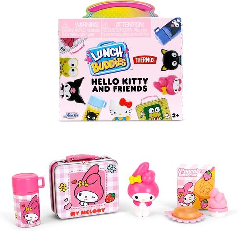 Jada Lunch Buddies – Collectible Mini Tin with Thermos, Figure & Food Accessories – 2-Inch Sanrio Toy – Hello Kitty & Friends – For Kids Ages 5+ (One Piece, Styles May Vary) in Saudi Arabia
