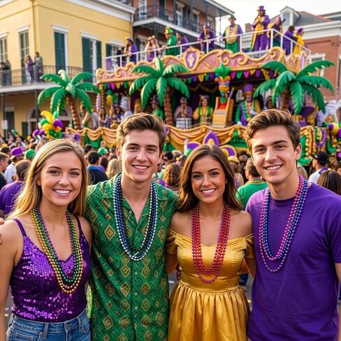 Okllen 200 Pieces Mardi Gras Plastic Bead Necklaces, 33" Colorful Bead Necklaces Bulk for Parade Throws, Christmas, Birthday, Costume Dress Up, St. Patrick’s Day & Carnival Decorations, 10 Colors in Kuwait