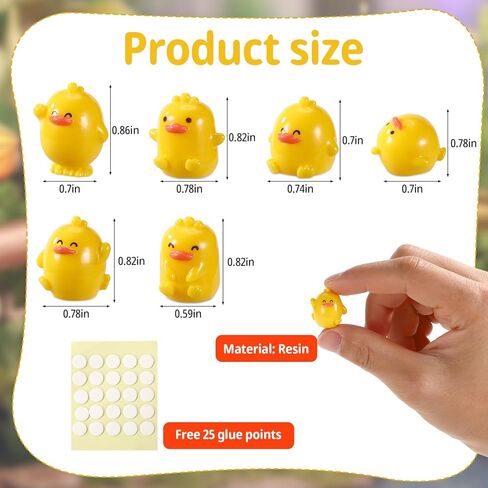 6pcs Mini Duck Car Ornaments, Tiny Cute Rearview Mirror & Dashboard Interior Miniature Various Funny Animal Small Resin Duck Bulk Decoration for Women Men Automotive Desktop Office Decor Figurines in Kuwait