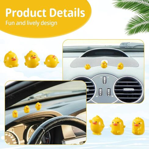 6pcs Mini Duck Car Ornaments, Tiny Cute Rearview Mirror & Dashboard Interior Miniature Various Funny Animal Small Resin Duck Bulk Decoration for Women Men Automotive Desktop Office Decor Figurines in Kuwait