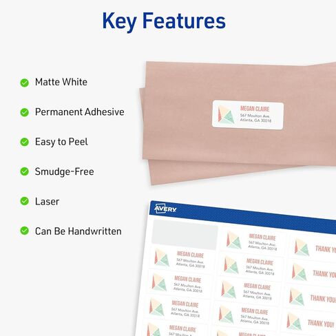 Avery Easy Peel Return Address Labels, 1" X 2-5/8" - 5,010 Blank White Mailing Labels for Shipping, Printing and More (5160) in Kuwait