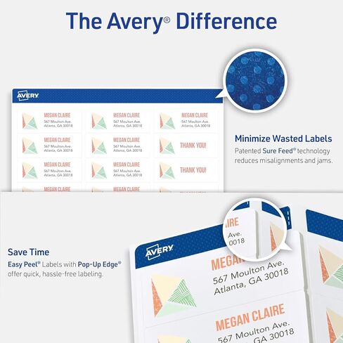 Avery Easy Peel Return Address Labels, 1" X 2-5/8" - 5,010 Blank White Mailing Labels for Shipping, Printing and More (5160) in Kuwait