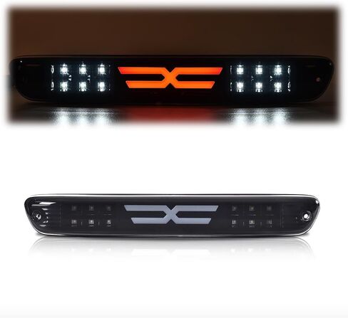 G-PLUS LED 3rd Rear Brake Light Cargo Lamp Compatible with Chevy Silverado/GMC Sierra 1500 2500HD 3500HD 2014-2018, Red Lens Chrome Housing High Mount Stop Light Lamp in Kuwait