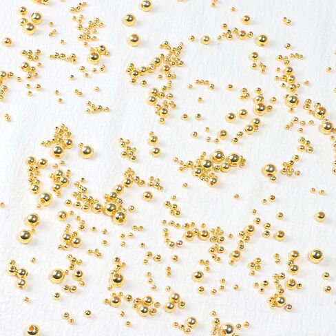 TLAOKLIU 1800Pcs Gold Spacer Beads 3/4/6/8mm Gold Beads Kits for Bracelet Jewelry Making in Saudi Arabia