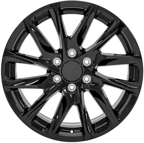 OE Wheels CA90 20 inch Rims, Tires & TPMS Fit Escalade Style 6x139.7 20x9 Gloss Black - Hollander 4875 - Goodyear Eagle LS2 275/55-20 (Set of 4) in Kuwait