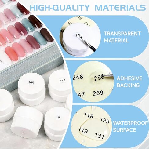 9 Sheets Small Number Stickers,1 to 300 Round Clear Consecutive Inventory Number Stickers,Self Adhesive Waterproof Storage Organizing Labels for Categorization Nail Polish Cosmetics in Kuwait