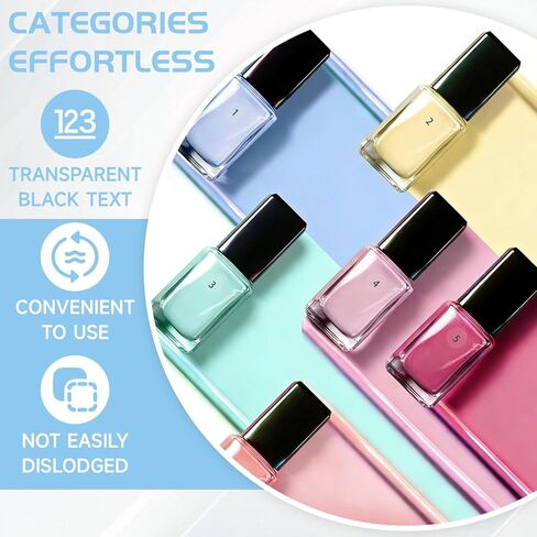9 Sheets Small Number Stickers,1 to 300 Round Clear Consecutive Inventory Number Stickers,Self Adhesive Waterproof Storage Organizing Labels for Categorization Nail Polish Cosmetics in Kuwait