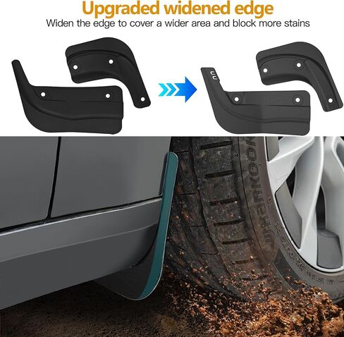 HSB نموذج مطور 3 اللوحات الطينية المتوافقة مع Tesla New Model 3 2024 Splash Guards حماية رواسب السيارة بدون حفر Mudflaps واقي الإطارات Mudflaps جميع الملحقات الخارجية للطقس (مجموعة من 4) in Kuwait