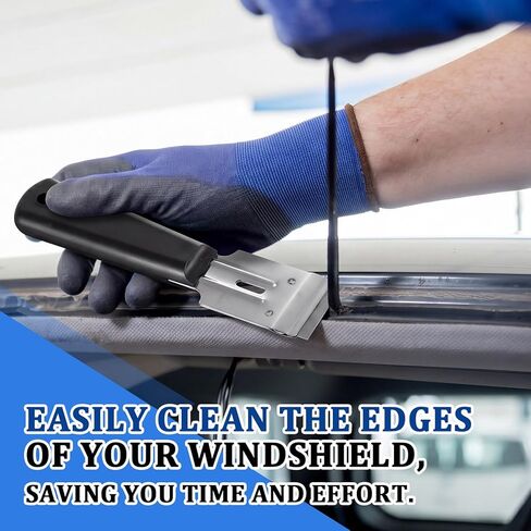4 Pcs Wide Windshield Urethane Pinchweld Scraper Auto Glass Urethane Rubber Scraper Blade for Removing Labels, Stickers, Appliance Grease, and More from Windshields, Tint, and Glass in Saudi Arabia