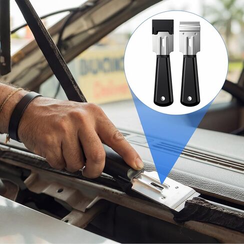 4 Pcs Wide Windshield Urethane Pinchweld Scraper Auto Glass Urethane Rubber Scraper Blade for Removing Labels, Stickers, Appliance Grease, and More from Windshields, Tint, and Glass in Saudi Arabia
