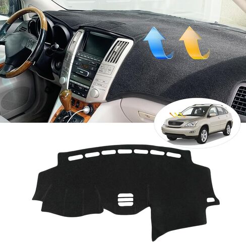 Dashboard Cover Dash Cover Mat Compatible with Lexus 2004-2006 RX330, 2007-2009 RX350, 2006-2008 RX400h, Dash Board Cover Sunshade Glare UV Rays Protector, Black in Saudi Arabia
