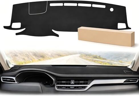 غطاء Nilight Dash لسيارة Honda Civic 2022 2023 2024 2025، حصيرة لوحة القيادة من الجلد السويدي ملائمة خصيصًا غير قابلة للانزلاق وواقي من الشمس وإكسسوارات داخلية باللون الأسود in Kuwait