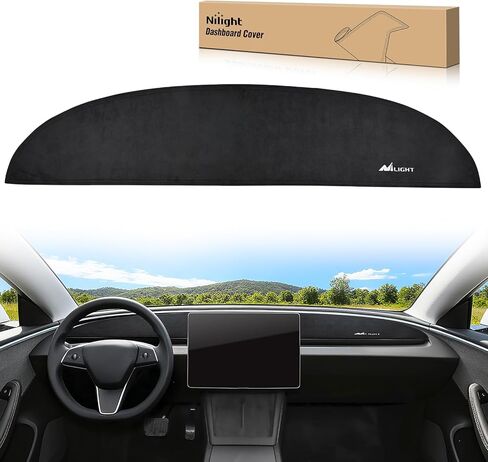 غطاء Nilight Dash لسيارة Honda Civic 2022 2023 2024 2025، حصيرة لوحة القيادة من الجلد السويدي ملائمة خصيصًا غير قابلة للانزلاق وواقي من الشمس وإكسسوارات داخلية باللون الأسود in Kuwait