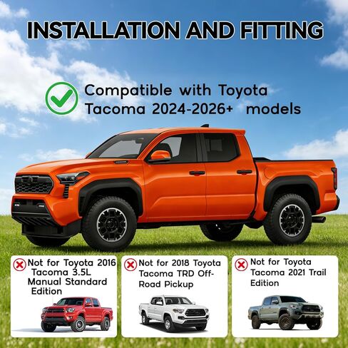 Mud Flaps Compatible with 2024 2025 2026 Toyota Tacoma,No Drilling Front and Rear Splash Guards for Tacoma Accessories,4PCS All-Weather Protection Fender Flares in Saudi Arabia