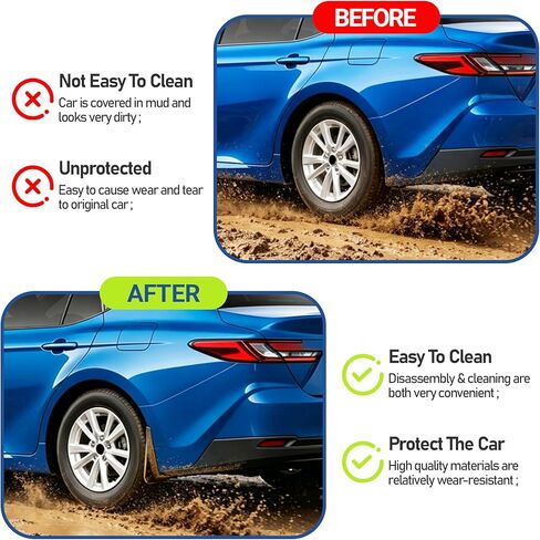 Mud Flaps Compatible with Toyota Camry 2025 2026 LE XLE Accessories,Front and Rear Mudflap Fender Flares for Camry LE/XLE,Wheel and Tire Mudguards No Drilling Required in Saudi Arabia