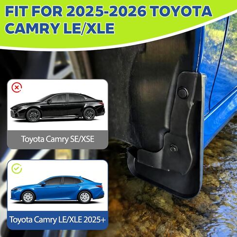 Mud Flaps Compatible with Toyota Camry 2025 2026 LE XLE Accessories,Front and Rear Mudflap Fender Flares for Camry LE/XLE,Wheel and Tire Mudguards No Drilling Required in Saudi Arabia