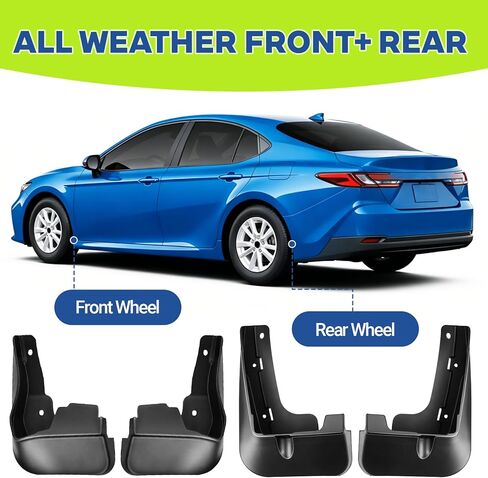 Mud Flaps Compatible with Toyota Camry 2025 2026 LE XLE Accessories,Front and Rear Mudflap Fender Flares for Camry LE/XLE,Wheel and Tire Mudguards No Drilling Required in Saudi Arabia