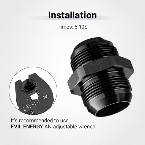 EVIL ENERGY 20AN ذكر إلى ذكر مضيئة مقرنة الاتحاد المستقيمة تركيب اقتران الألومنيوم الأسود in Kuwait