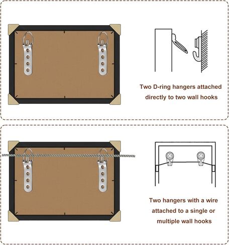 D Ring Picture Hangers, 6Pcs D Ring Hangers 24pcs Screws Heavy Duty Hanging System for Large Frames & Mirrors Easy Install Silver Finish in Saudi Arabia