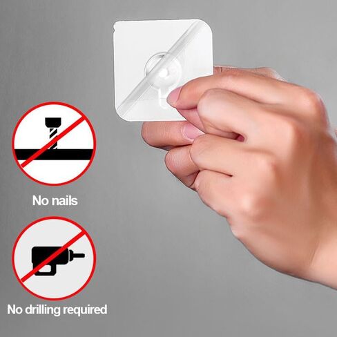 80 Pcs Adhesive Picture Hooks, Damage-Free Adhesive Wall Hooks, 11 lbs Max Load Heavy Duty Picture Hangers Without Nails Wall Hooks for Photos, Clocks & Frames in Bathroom, Kitchen, Home and Office in Kuwait