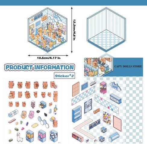 DIY 3D Stickers Scene,Funny DIY Sticker Scenes,Make Your Own Cute 3D Miniature Room Scene Scrapbooking Supplies Stickers for Adults Relief Stress Pass The Time.07 in Saudi Arabia