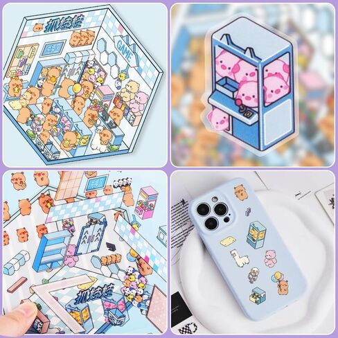 DIY 3D Stickers Scene,Funny DIY Sticker Scenes,Make Your Own Cute 3D Miniature Room Scene Scrapbooking Supplies Stickers for Adults Relief Stress Pass The Time.07 in Saudi Arabia