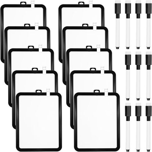 10 Pcs Dry Erase Mini White Boards Bulk 8.5 x 11'' Small Magnetic Whiteboard Double Sided Colored Writing Boards with Black Dry Erase Pen in Kuwait