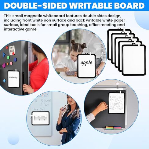 10 Pcs Dry Erase Mini White Boards Bulk 8.5 x 11'' Small Magnetic Whiteboard Double Sided Colored Writing Boards with Black Dry Erase Pen in Kuwait