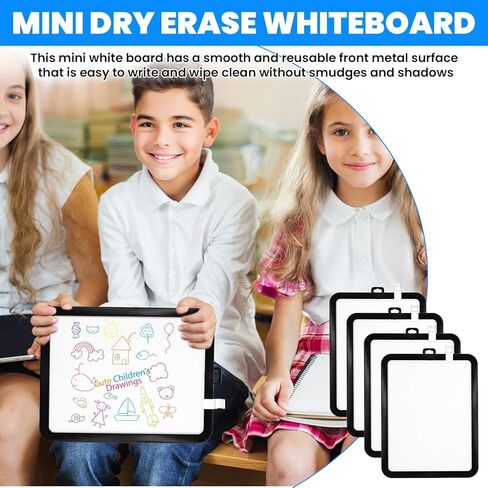 10 Pcs Dry Erase Mini White Boards Bulk 8.5 x 11'' Small Magnetic Whiteboard Double Sided Colored Writing Boards with Black Dry Erase Pen in Kuwait
