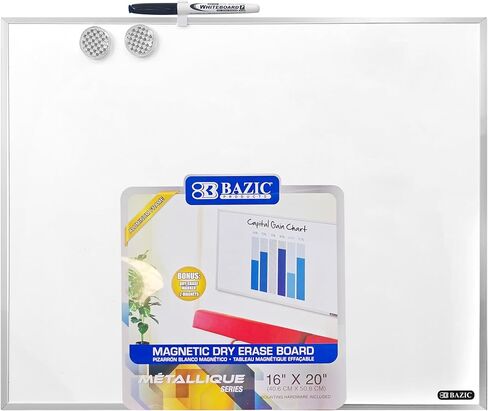 BAZIC 16" X 20" Aluminium Framed Magnetic Dry Erase Board in Kuwait