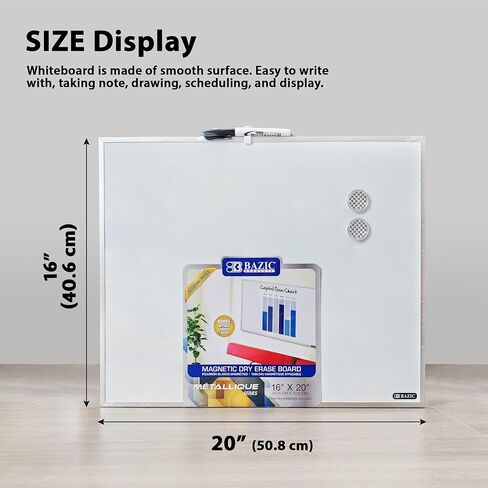 BAZIC 16" X 20" Aluminium Framed Magnetic Dry Erase Board in Kuwait