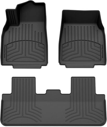 WeatherTech FloorLiner HP Custom Fit Floor Mats for Tesla Model Y 1st & 2nd Row (441943-1-2IM), Black in Kuwait