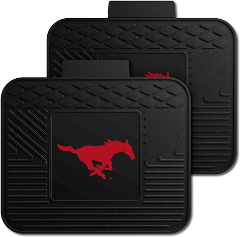Fanmats Southern Methodist University Mustangs - Red Set of 4 Car Mats for Cars, SUV, Pickups - All Weather Protection, Deep Reservoir Design, Universal - 3D NCAA logo-29"x17" Front -14"x17" Rear Mat in Kuwait