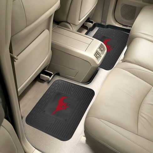 Fanmats Southern Methodist University Mustangs - Red Set of 4 Car Mats for Cars, SUV, Pickups - All Weather Protection, Deep Reservoir Design, Universal - 3D NCAA logo-29"x17" Front -14"x17" Rear Mat in Kuwait