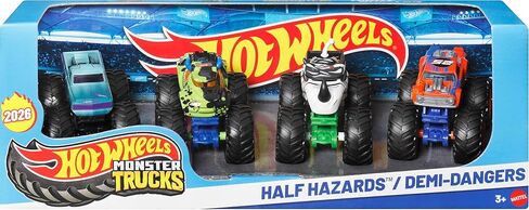 Hot Wheels Monster Trucks, 1:64 Scale Monster Trucks Toy Trucks, Set of 4, Giant Wheels, Favorite Characters and Cool Designs in Kuwait