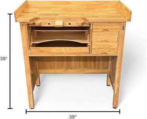 Deluxe Solid Wooden Jewelers Bench Workbench Station with Utility Storage Drawers for Jewelry Making Bench in Kuwait