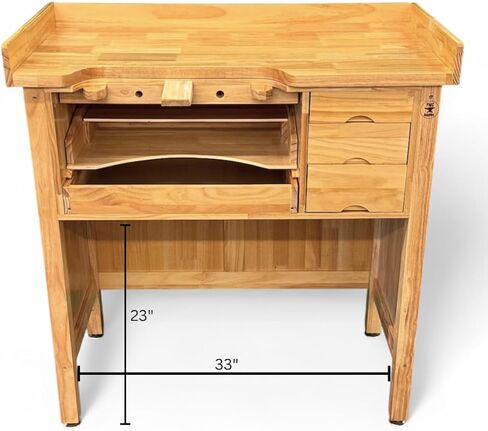 Deluxe Solid Wooden Jewelers Bench Workbench Station with Utility Storage Drawers for Jewelry Making Bench in Kuwait