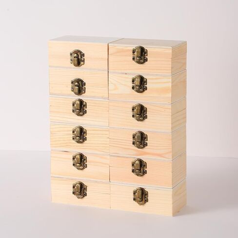 36 pcs Small Wooden Box for Crafts, 4.3inX2.7inX1.8in Unfinished Wooden Boxes with Lid Keepsake Box for Jewelry Storage DIY Crafts in Saudi Arabia